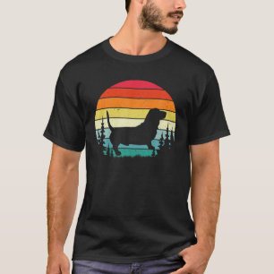 Retro Vintag Basset Hound Hund Lover Mama Vater Ge T-Shirt