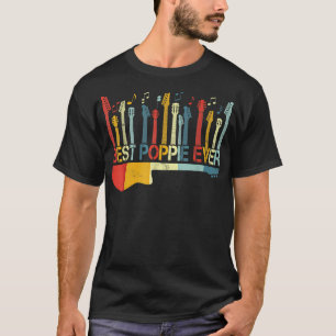 Retro Vintag Best Poppie Ever Guitar Lover Gitarre T-Shirt