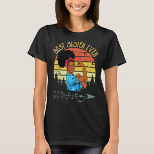 Retro Vintag Best Sister je Schwester Mutter's Da T-Shirt