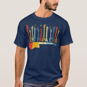 Retro Vintag Bestes Papa Ever Guitar Lover Guitari T-Shirt