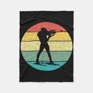 Retro Vintag Biathlon Biathlonist Athlete Fleecedecke