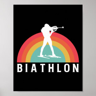 Retro Vintag Biathlon Skilauf Rafting Biathlete Poster