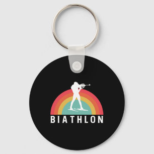 Retro Vintag Biathlon Skilauf Rafting Biathlete Schlüsselanhänger