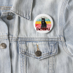 Retro Vintag Black Cat Ew People Button