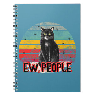 Retro Vintag Black Cat Ew People Notizblock