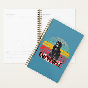 Retro Vintag Black Cat Ew People Planer
