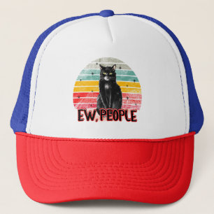 Retro Vintag Black Cat Ew People Truckerkappe