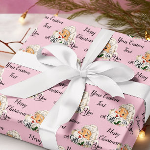 Retro Vintag Blush Pink Weihnachten Weihnachten Geschenkpapier
