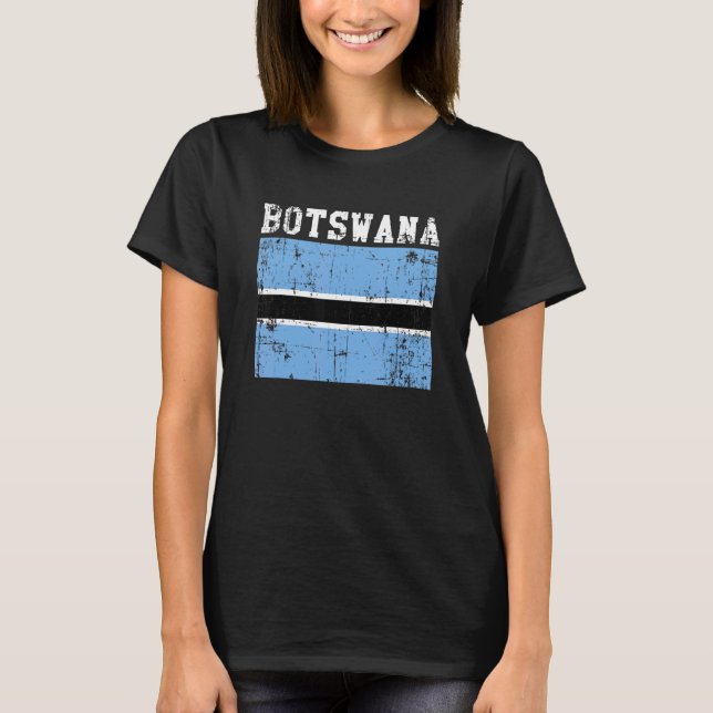 Retro Vintag Botswana Flag Botswanan Roots T-Shirt (Vorderseite)