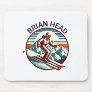 Retro Vintag Brian Head Utah Ski Resort Winter Sk Mousepad