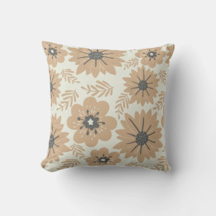 Retro Vintag Brown Floral Kissen