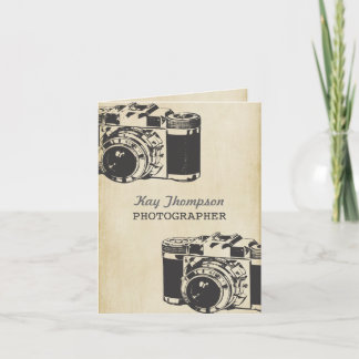 Retro Vintag Camera Fotograf Danke Karte