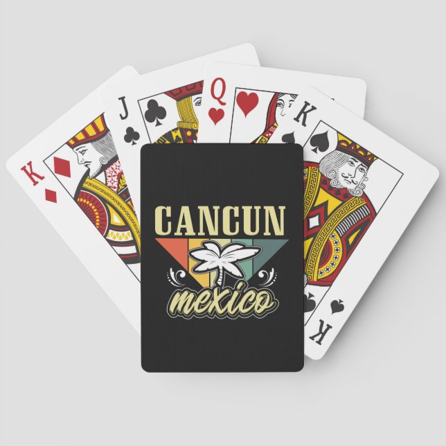 Retro Vintag Cancun Mexico Spielkarten (Rückseite)
