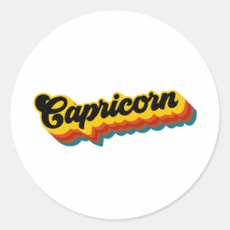 Retro Vintag Capricorn Runder Aufkleber