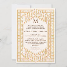 Retro Vintag Caramel Monogramm Abschluss