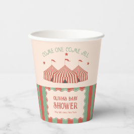 Retro Vintag Carnival Circus Baby Dusche Pappbecher