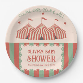 Retro Vintag Carnival Circus Baby Dusche Pappteller