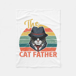Retro Vintag Cat Father - Kat Daddy Vathers D Fleecedecke