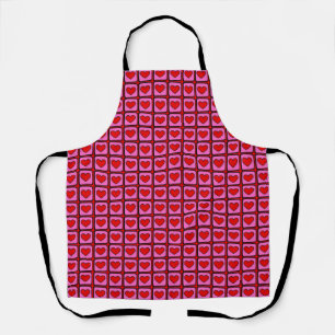 Retro Vintag Checkered Heart Y2K Pattern Schürze