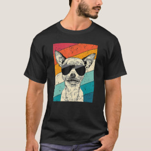Retro Vintag Chihuahua mit Sonnenbrille Hund T-Shirt