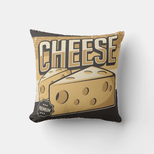 Retro Vintag Classic Golden Cheese Throw Kissen (Vorderseite)