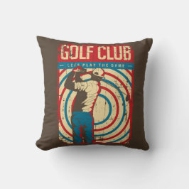 Retro Vintag Classic Grunge Brown Golfer Kissen