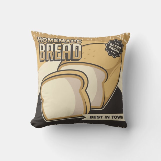 Retro Vintag Classic Grunge Frisches Zuhause Brot Kissen (Vorderseite)