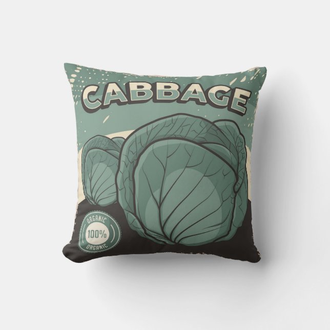 Retro Vintag Classic Grunge Gemüsekohl Kissen (Vorderseite)