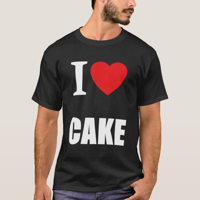Retro Vintag Classic I Liebe Cake T-Shirt (Vorderseite)