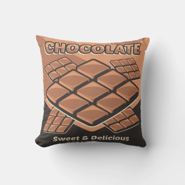 Retro Vintag Classic Sweet Brown Chocolate Kissen (Vorderseite)