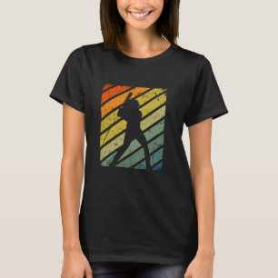 Retro Vintag Colors Cricket Players Batsman Gips T-Shirt