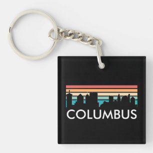 Retro Vintag Columbus Ohio Skyline Schlüsselanhänger