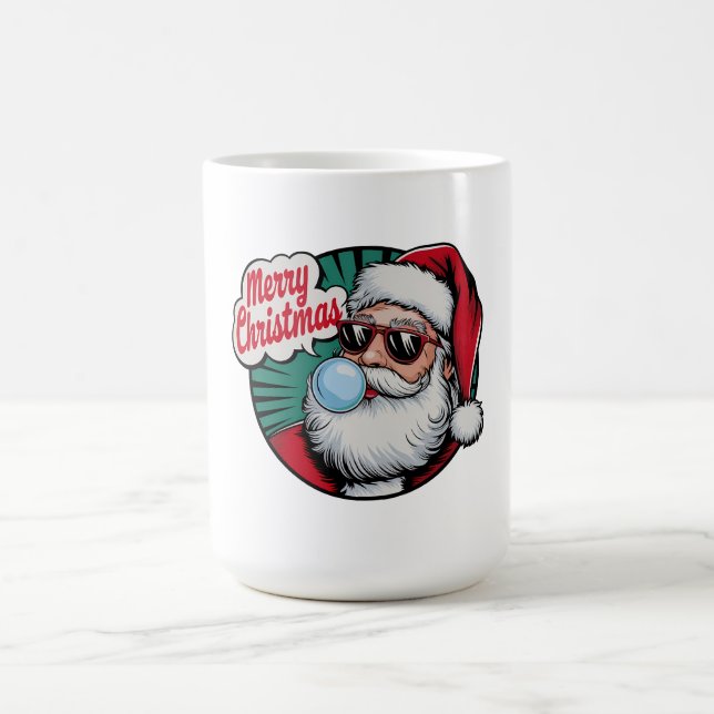 Retro Vintag Cooler Weihnachtsmann Kaffeetasse (Mittel)