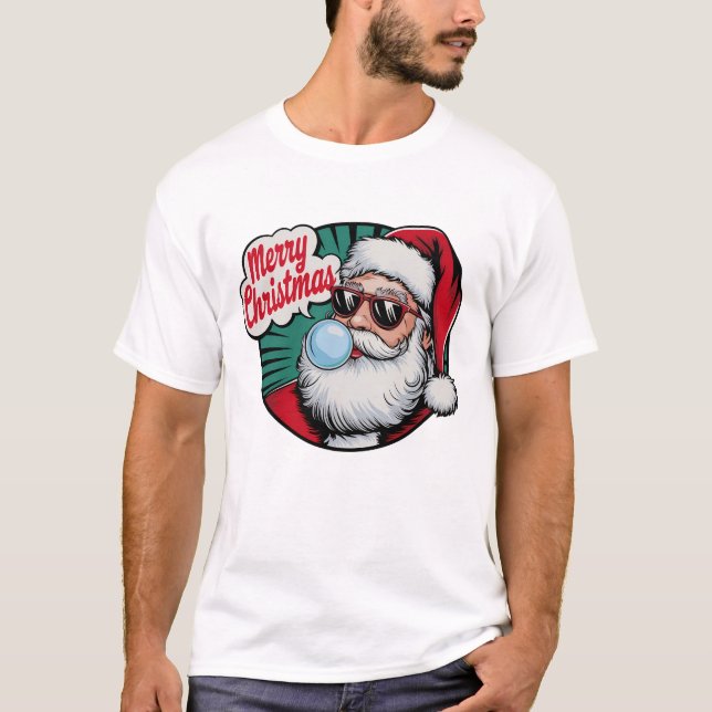 Retro Vintag Cooler Weihnachtsmann T-Shirt (Vorderseite)