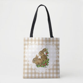 Retro Vintag Coquette Baby Animals Bunny Gingham