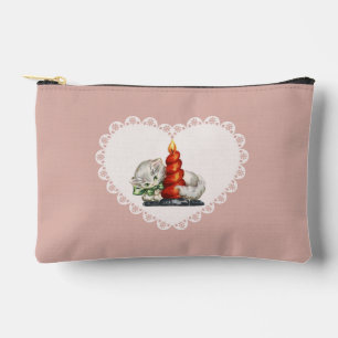 Retro Vintag Coquette Baby Animals Cat Gingham Zubehörtasche