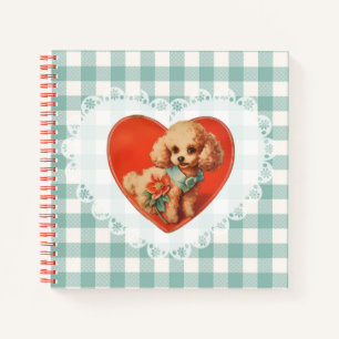 Retro Vintag Coquette Baby Animals Dog Gingham Notizbuch