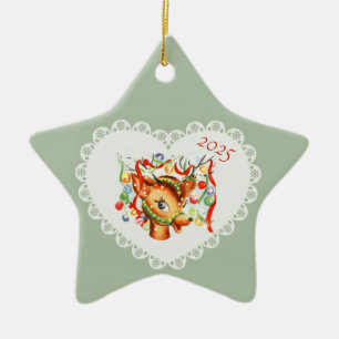 Retro Vintag Coquette Pastel Baby Animals Dealer Keramik Ornament