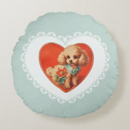 Retro Vintag Coquette Pastel Baby Tiere Hund Rundes Kissen