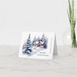 Retro Vintag Country House Weihnachtsbaum Feiertagskarte