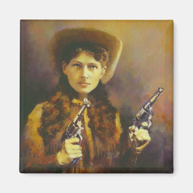 Retro Vintag Cowgirl Magnet (Vorne)