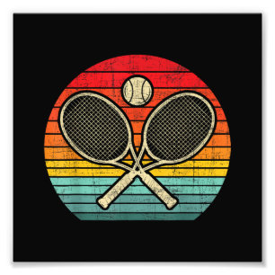 Retro Vintag Crossed Tennis Racket - Sporthafen Fotodruck