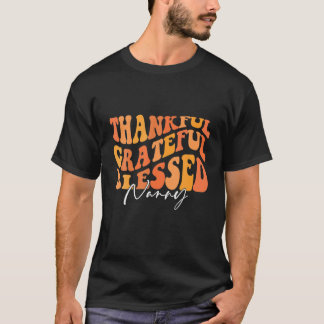 Retro Vintag dankbar gesegnet Kinderherbst Danke T-Shirt