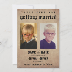 Retro Vintag diese Kinder heiraten Save The Date