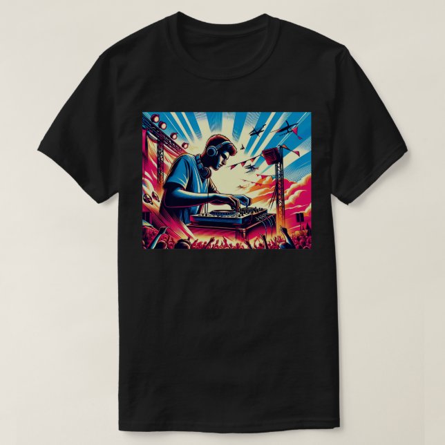 Retro Vintag DJ HipHop Music BlockVinyl T-Shirt (Design vorne)