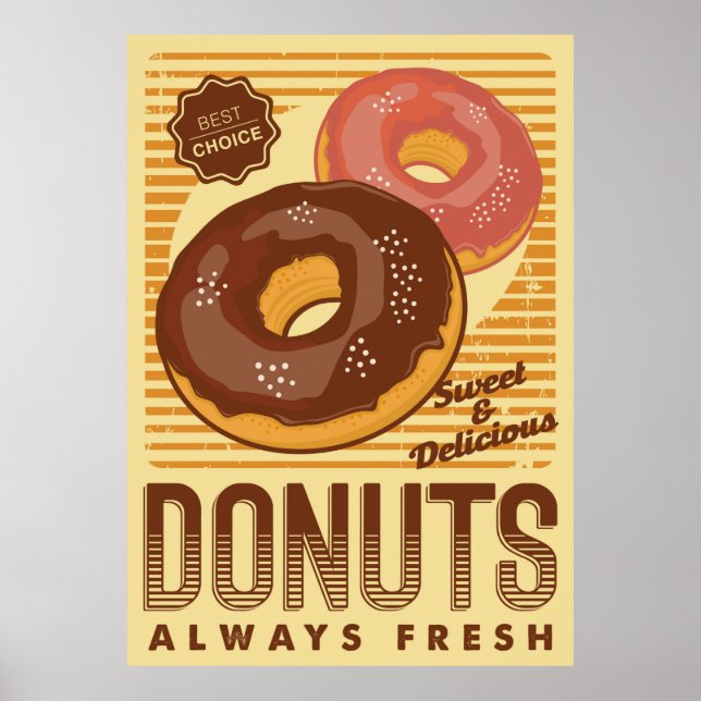 Retro Vintag Donuts Business Poster (Vorne)