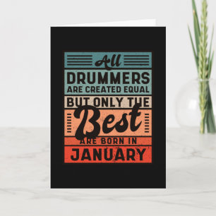 Retro Vintag Drummer Geburtstag Januar Karte