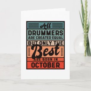 Retro Vintag Drummer Geburtstag Oktober Karte