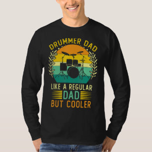 Retro Vintag Drummer Vater Vatertag Trommeln-Spiel T-Shirt