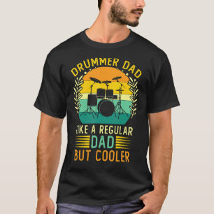 Retro Vintag Drummer Vater Vatertag Trommeln-Spiel T-Shirt